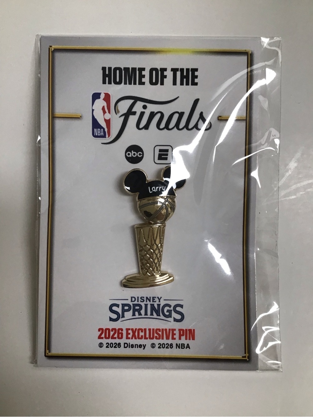 2026 NBA Finals Knicks-Spurs Disney Springs Exclusive Larry O'Brien Trophy Pin